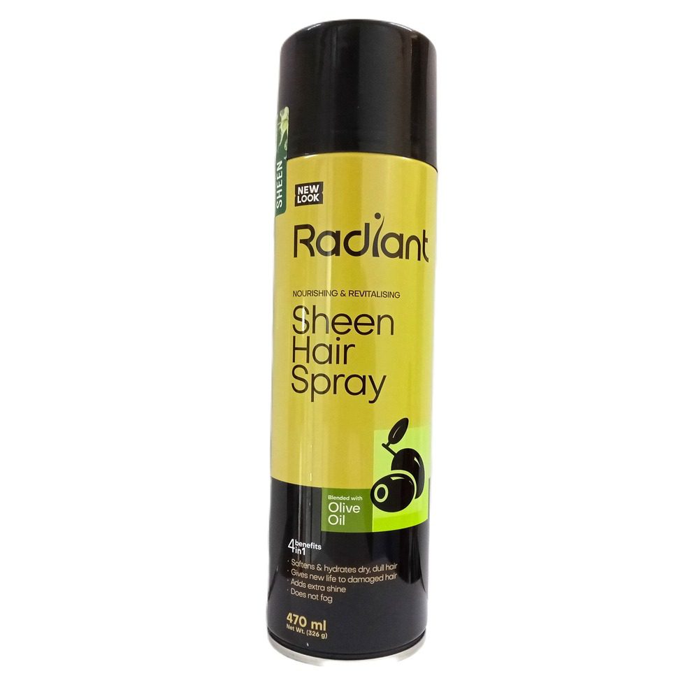 Radiant Nourishing & Revitalising Sheen Hair Spray Olive Oil 470ml – Adds Instant Shine, Moisturizes Dry Hair, Controls Frizz, Softens & Protects Natural, Relaxed, Braided & Styled Hair