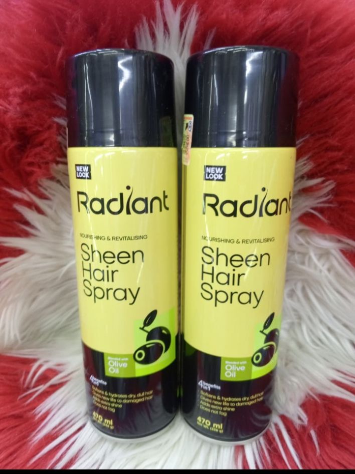 Radiant Nourishing & Revitalising Sheen Hair Spray Olive Oil 470ml – Adds Instant Shine, Moisturizes Dry Hair, Controls Frizz, Softens & Protects Natural, Relaxed, Braided & Styled Hair