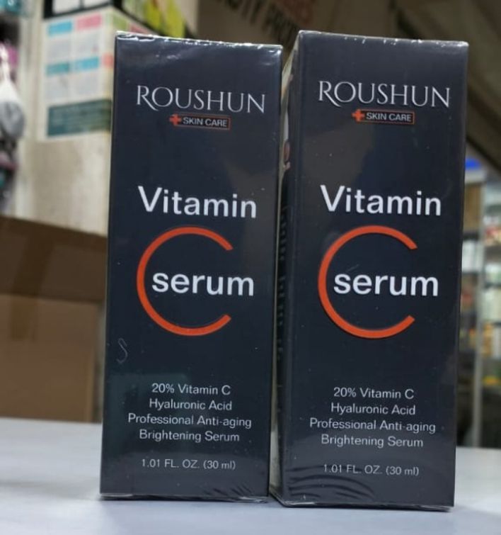 Vitamin C Serum Roushun Skin Care 20% Vitamin C Hyaluronic Acid Anti Aging Brightening Face Serum Dark Spots Wrinkle Repair Moisturizing Glow Booster 30ml