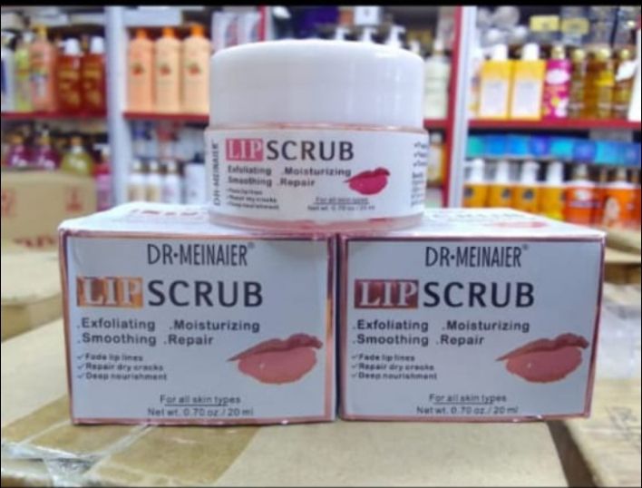 Dr Meinaier Lip Scrub Exfoliating Smoothing Moisturizing Repair Care for Dry Chapped Lips | Gentle Sugar Lip Exfoliator Removes Dead Skin for Soft Pink Healthy Lips | 20ml