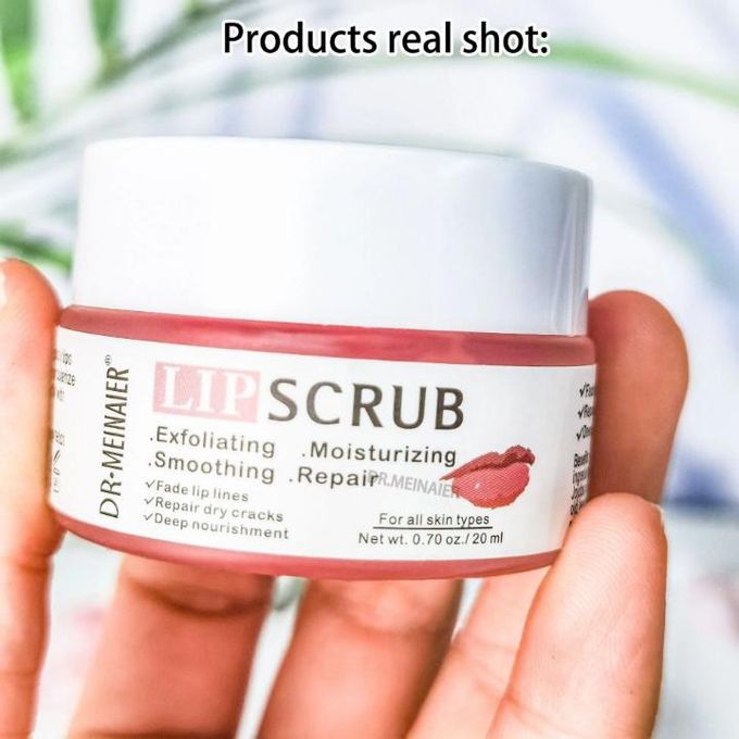 Dr Meinaier Lip Scrub Exfoliating Smoothing Moisturizing Repair Care for Dry Chapped Lips | Gentle Sugar Lip Exfoliator Removes Dead Skin for Soft Pink Healthy Lips | 20ml