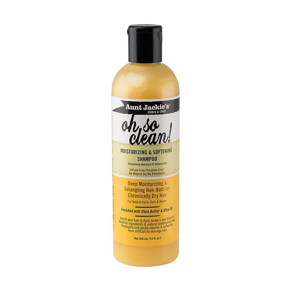 Aunt Jackie’s Curls & Coils Ah So Clean Moisturizing Shampoo with Shea Butter & Olive Oil | Deep Cleansing Softening Hair Wash for Natural Curly Coily Hair | Sulfate Free 355ml