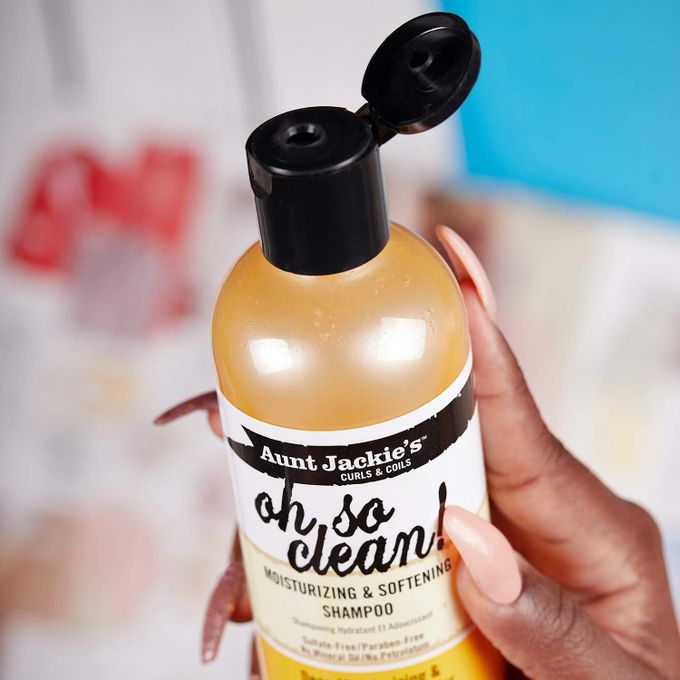 Aunt Jackie’s Curls & Coils Ah So Clean Moisturizing Shampoo with Shea Butter & Olive Oil | Deep Cleansing Softening Hair Wash for Natural Curly Coily Hair | Sulfate Free 355ml