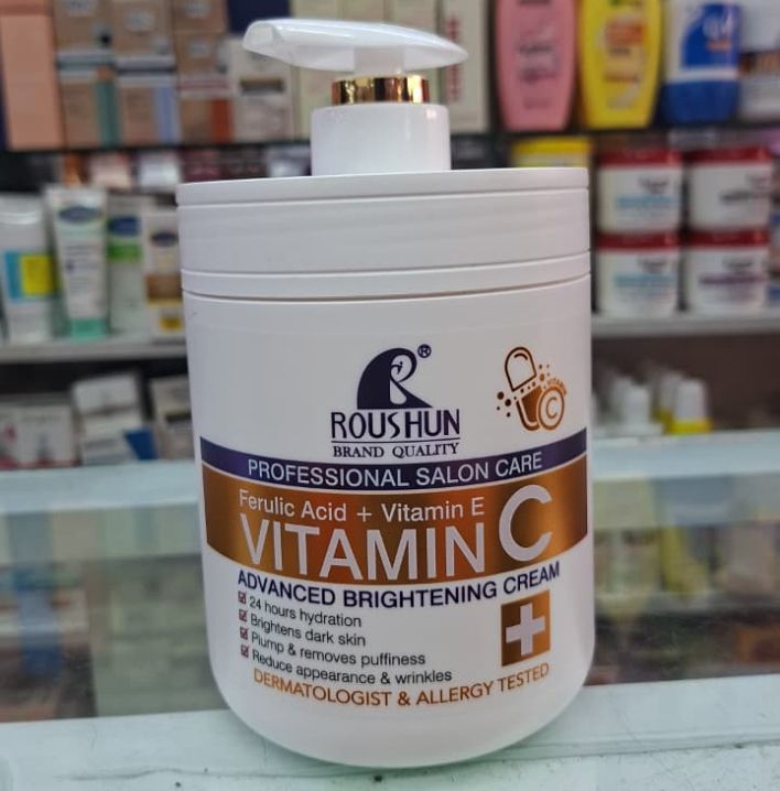 Roushun Professional Salon Care Brightening Cream – Ferulic Acid Vitamin C & Vitamin E Advanced Face Cream, Skin Tone Correcting Moisturizer for Radiant Even Glowing Skin