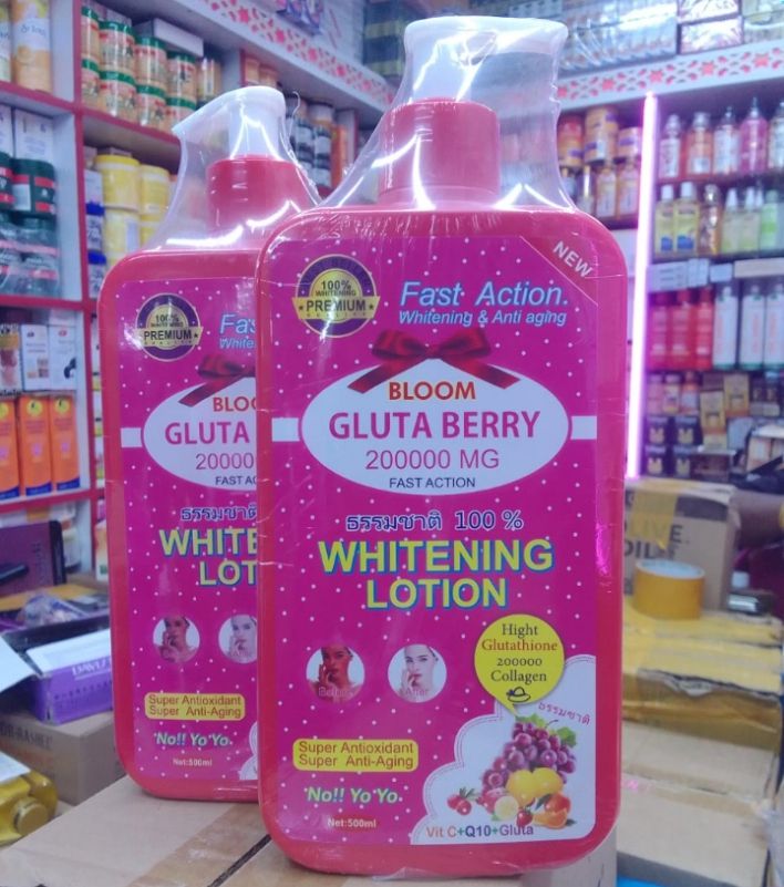 Fast Action Whitening And Anti Aging Bloom Gluta Berry 200000mg Lotion 500ml Deep Skin Brightening Moisturizing Body Lotion For Even Tone Radiant Youthful Skin