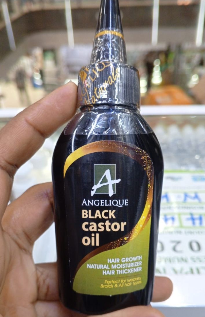 Angelique Black Castor Oil Hair Growth Natural Moisturizer & Thickener – Pure Black Castor Oil for Hair, Scalp & Skin, Hydrates, Strengthens, Promotes Healthy Hair Growth & Fuller Strands for All Hair