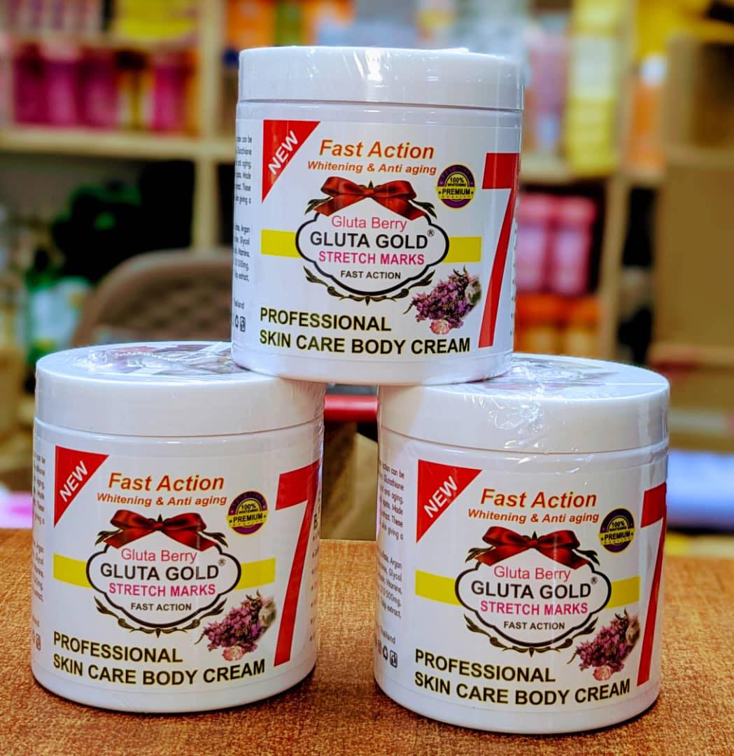 Cream Fast Action Whitening Anti Aging Gluta Berry Gluta Gold Stretch Marks Removal Professional Skin Care Body Cream Brightening Firming Moisturizing Even Skin Tone Glow Cream