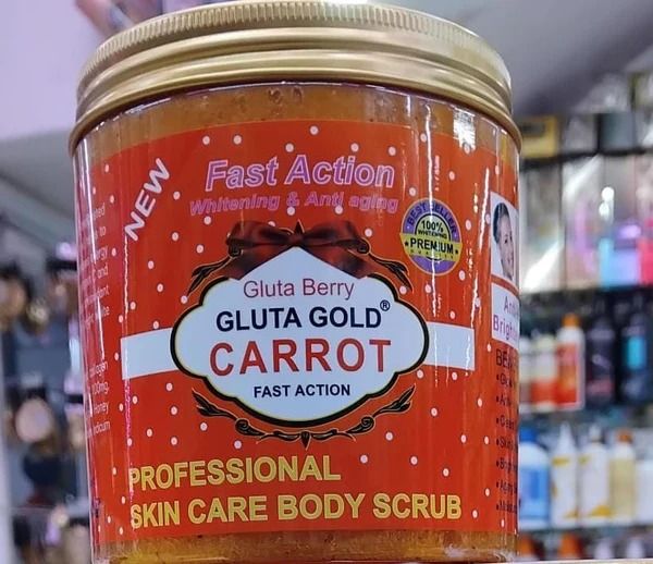 Fast Action Whitening & Anti-Aging Gluta Berry Gluta Gold Carrot Body Scrub – Professional Skin Care Exfoliating Scrub for Smooth Glowing Even Tone Skin, Deep Clean & Brightening