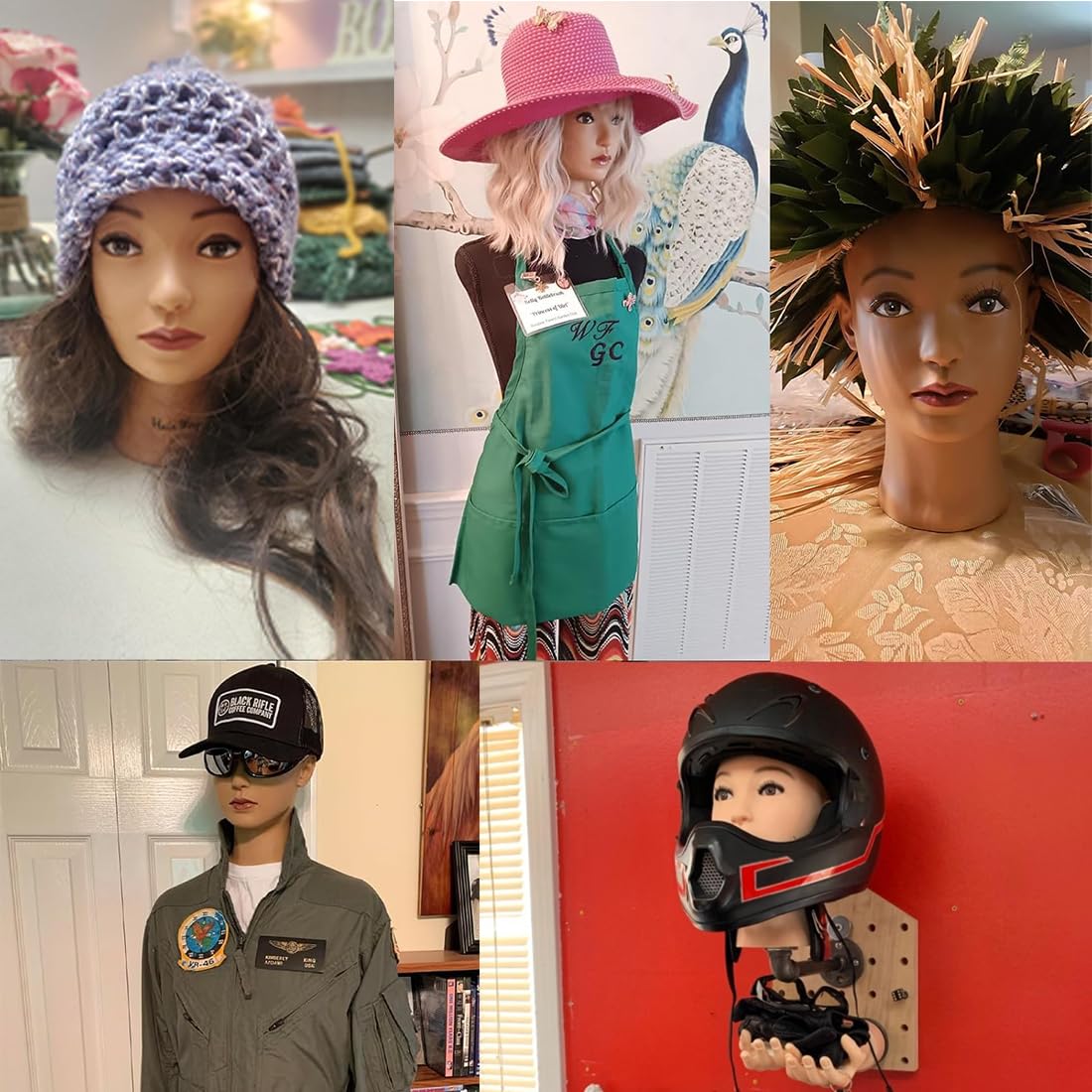 Training Dummy Mannequin Head for Hair Styling Makeup Practice Hairdressing Cosmetology Salon Practice Model with Long Hair for Students Beginners Professionals