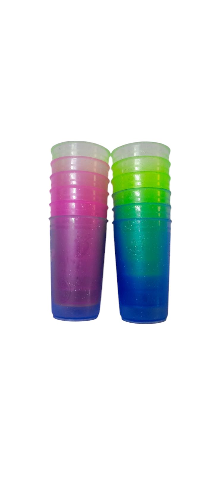 Set of 6pcs mixed colors tango glass glittery Hard plastic kitchen water/juice glasses home and living kitchen dinning room kitchen sitting glass good quality