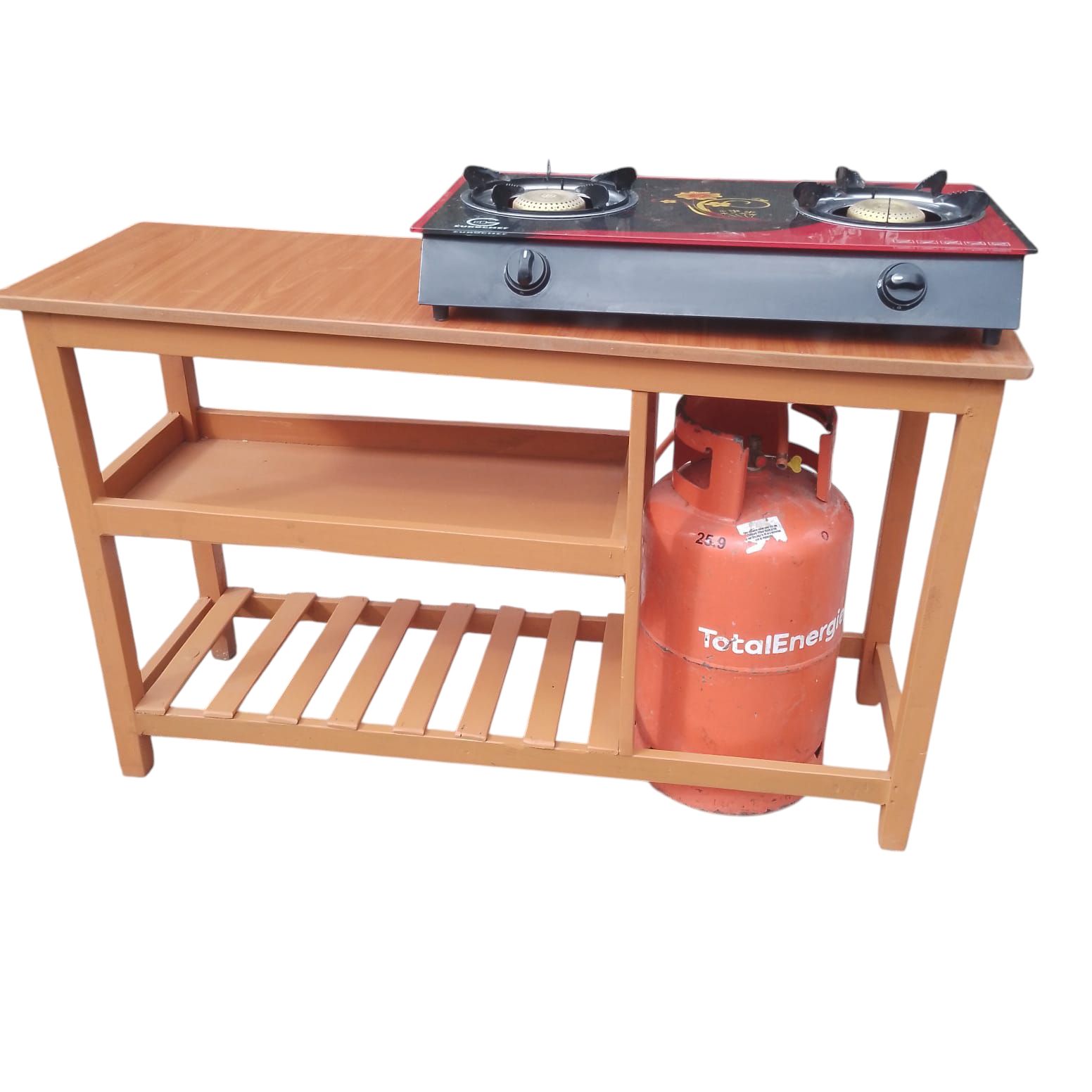 [Superior Quality] EXTRA LARGE Modern strong and classic kitchen table,Wooden strong Kitchen table with racks. as picture