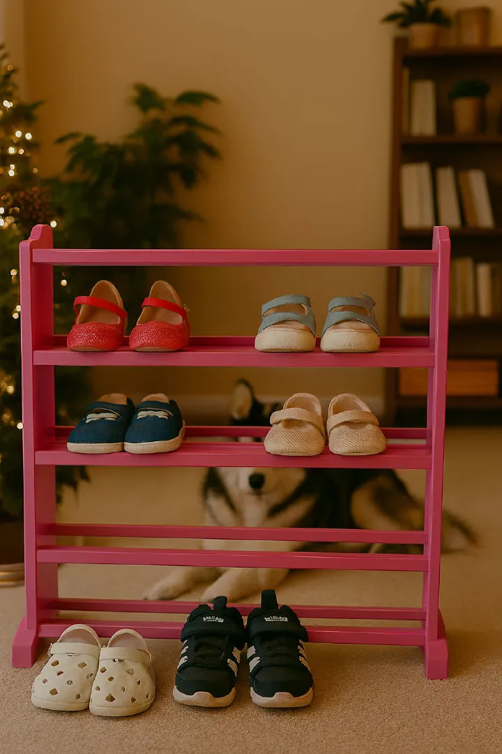 [Superior Quality] Offer price 5 layers Wooden Shoe Rack Economical Shoe Shelf Simple Shoe Cabinet Multi-layer Assembly Door Dormitory Organizer Shoe