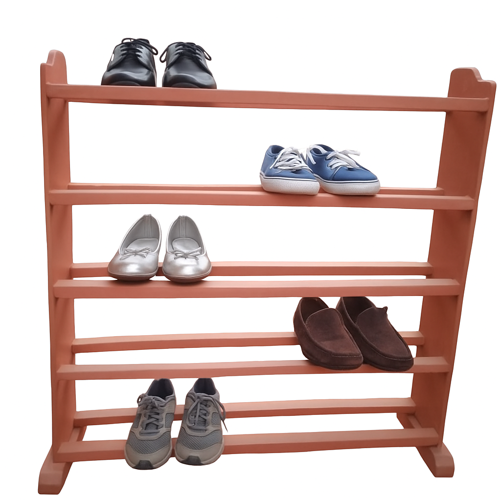 [Superior Quality] Offer price 5 layers Wooden Shoe Rack Economical Shoe Shelf Simple Shoe Cabinet Multi-layer Assembly Door Dormitory Organizer Shoe
