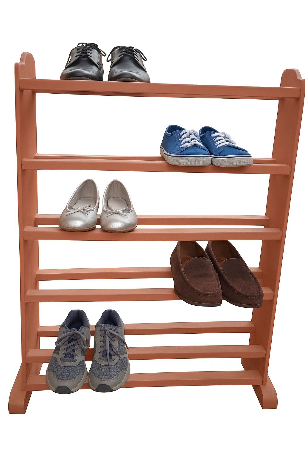 [Superior Quality] Offer price 5 layers Wooden Shoe Rack Economical Shoe Shelf Simple Shoe Cabinet Multi-layer Assembly Door Dormitory Organizer Shoe