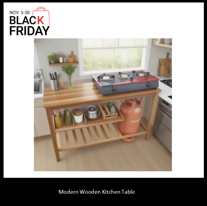 [Superior Quality] EXTRA LARGE Modern strong and classic kitchen table,Wooden strong Kitchen table with racks. as picture