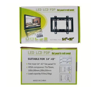 Lcd 14"–43" HIGH Quality Inch Flat Panel TV Wall Mount Bracket – Adjustable, Heavy-Duty Wall Mount For LED, & Plasma Screens Black