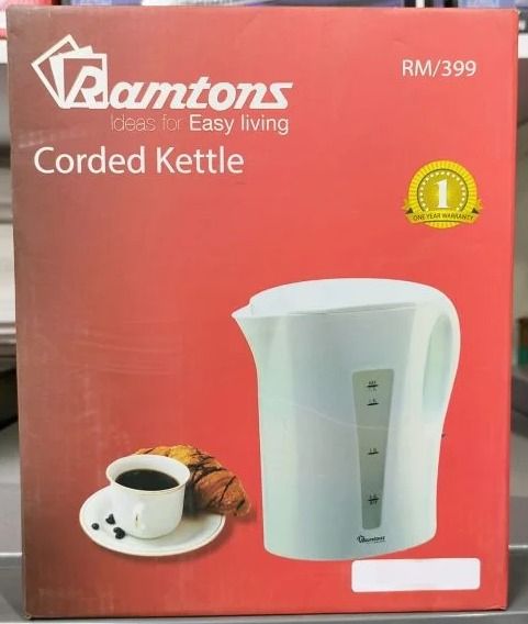 RAMTONS CORDED ELECTRIC KETTLE 1.7 LITERS WHITE