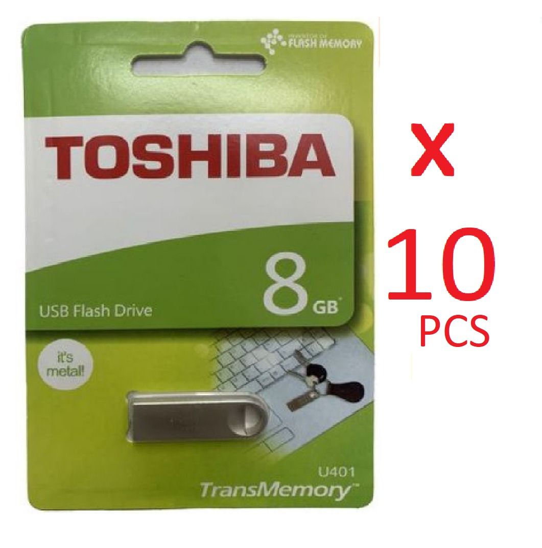 10 PCs (Wholesale Price - 2GB / 4GB / 8GB / 6GB / 32GB / 64GB) Toshiba Metallic Silver Flash disk drive for Re-Sale