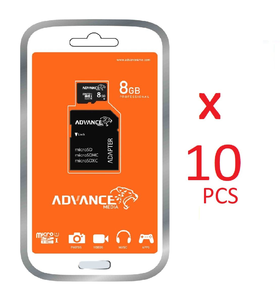 10 PCs (Wholesale Price - 2GB / 4GB / 8GB / 6GB / 32GB / 64GB) ADVANCE microSD Memory Cards for Re-Sale