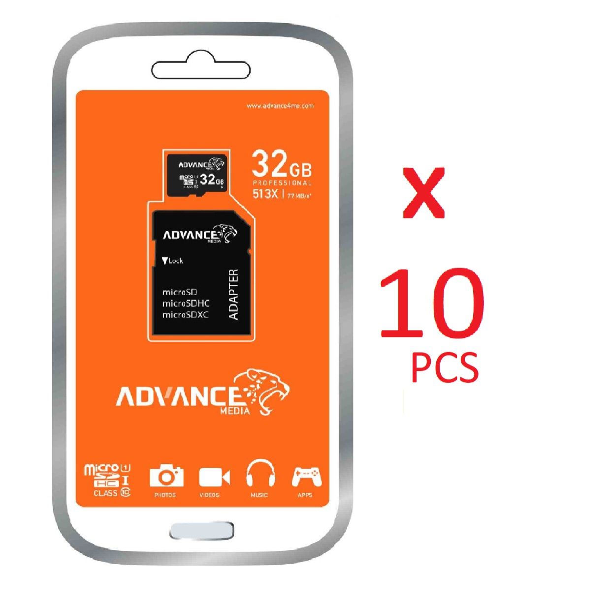 10 PCs (Wholesale Price - 2GB / 4GB / 8GB / 6GB / 32GB / 64GB) ADVANCE microSD Memory Cards for Re-Sale