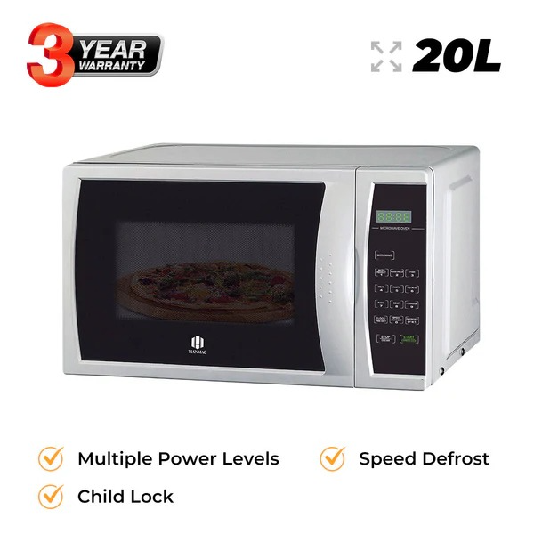 Hanmac Microwave 20L Digital with Multiple Power Levels, Speed Defrost, Child Lock