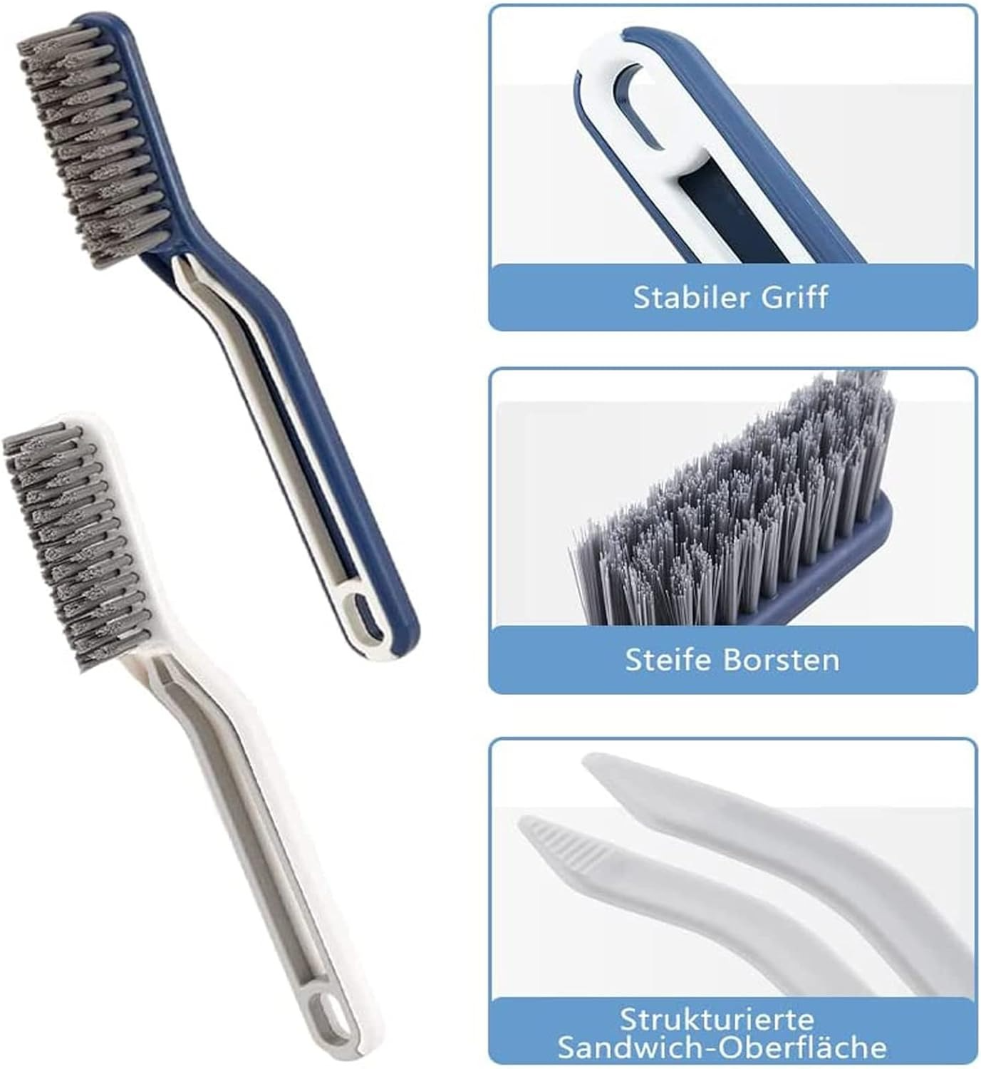 2PC Set - 2 in 1 Multifunctional Floor, Clip Hair Window, Bathroom, Joint Groove Gap Cleaning Brush, for Wall Tiles, Window Frames