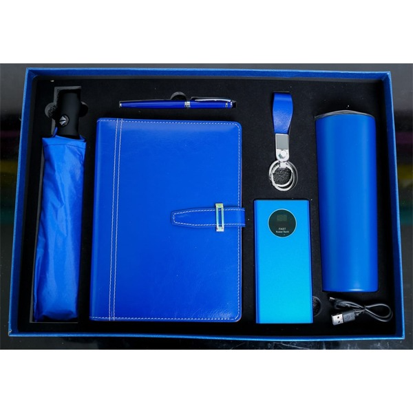 Executive Gift Set with Thermal mug, Notebook, Power Bank, Pen, Umbrella & Keyholder