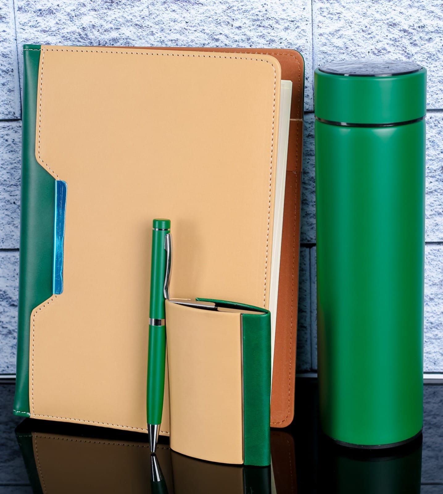 Executive Gift Set with Notebook, Business cardholder, Thermal Flask & Pen