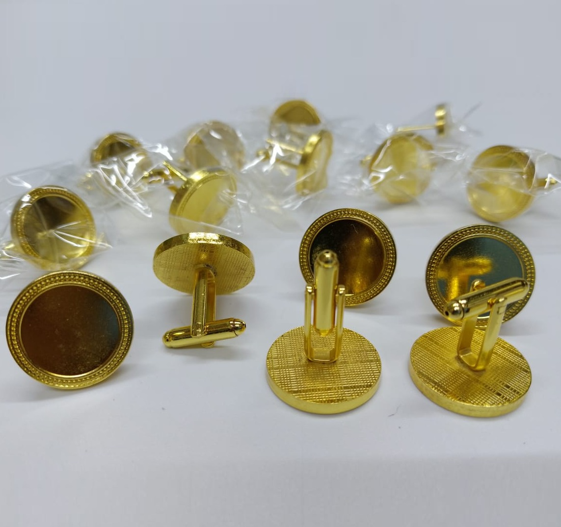 2PCs Men Cufflink Dress Shirts, Gold Cufflinks Square for Man Business Wedding