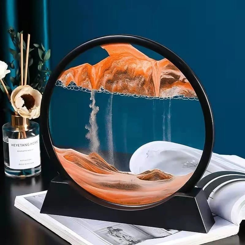 Dynamic 3D Glass Hourglass with Moving Sand Landscape Sand Scape Decor