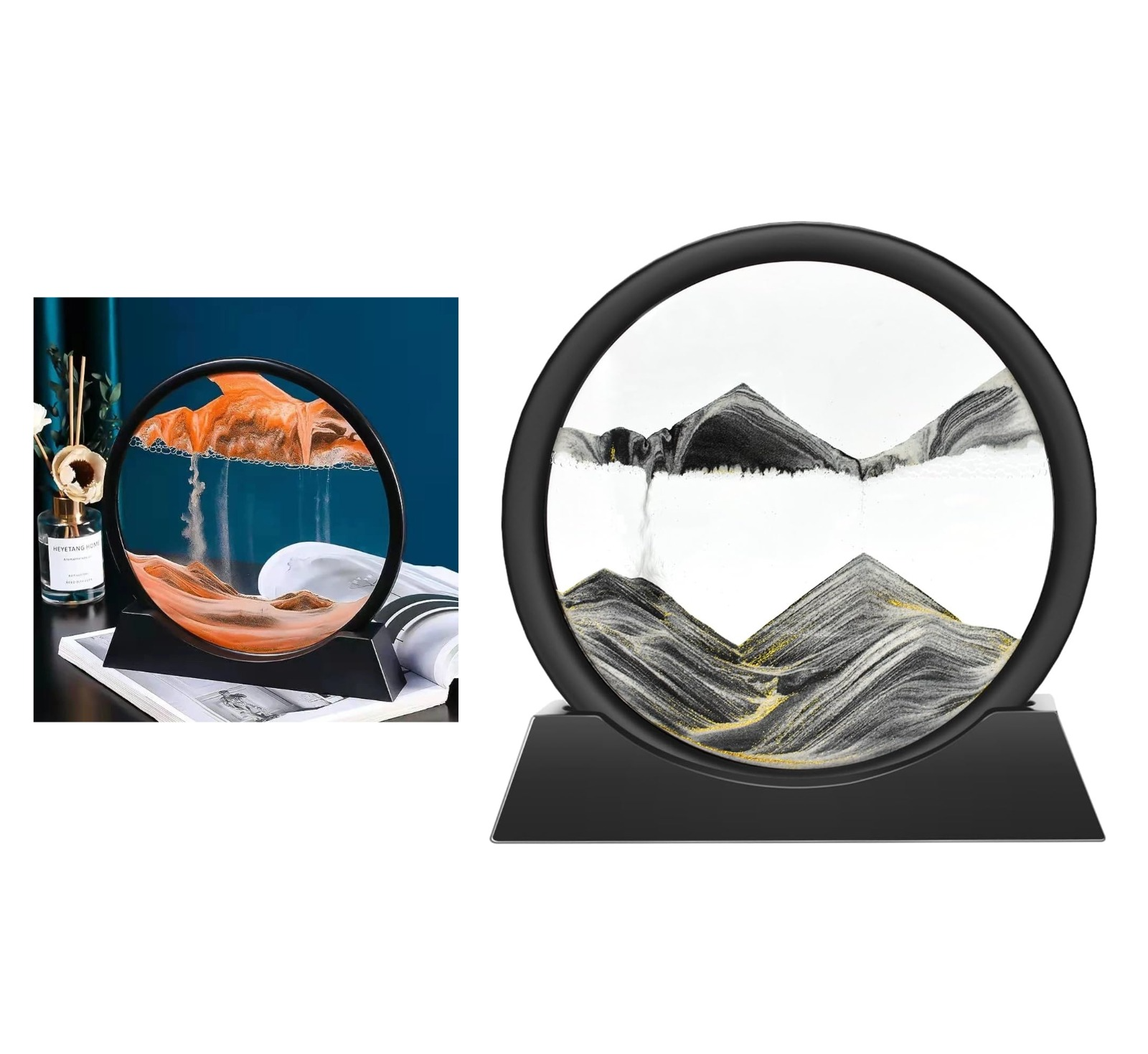 Dynamic 3D Glass Hourglass with Moving Sand Landscape Sand Scape Decor