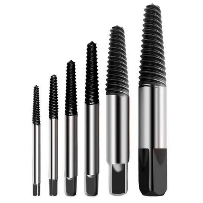 Broken Screw Extractor Multi-split Screw Extractor Kit Stainless Steel Hardness Broken Screw Bolt Extractor Easy To Peel Suitable for Remove Damaged Screws (6pcs Set)