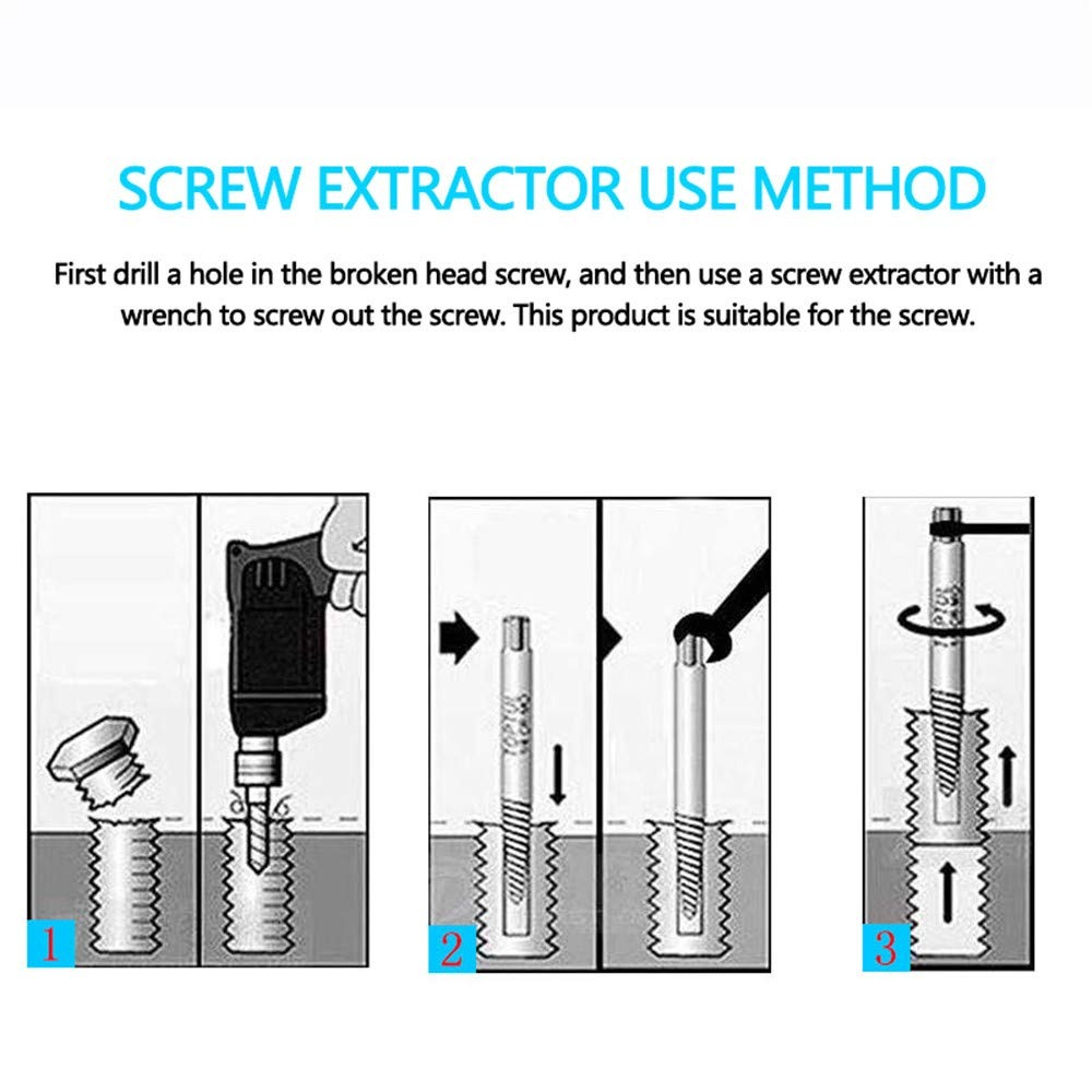 Broken Screw Extractor Multi-split Screw Extractor Kit Stainless Steel Hardness Broken Screw Bolt Extractor Easy To Peel Suitable for Remove Damaged Screws (6pcs Set)