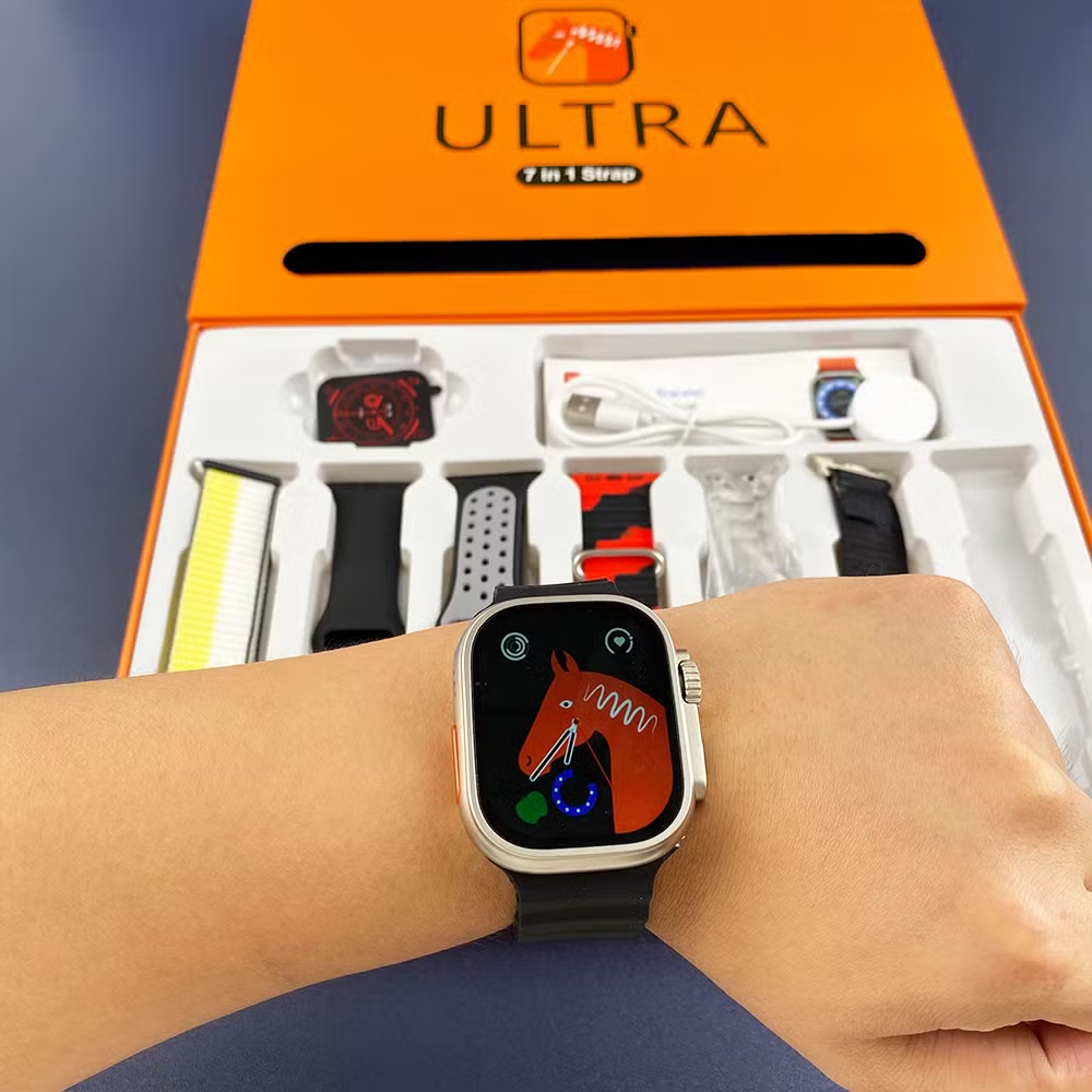 Ultra Smart Watch 2.02" HD Big Screen Men Women Smartwatch Bluetooth Call Bluetooth Music Sleep Monitoring Wireless Charging Watch with 7 Watch Straps