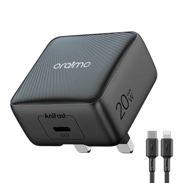 oraimo PowerCube 20 Chic 20W GaN Wall Charger Kit with Type-C to