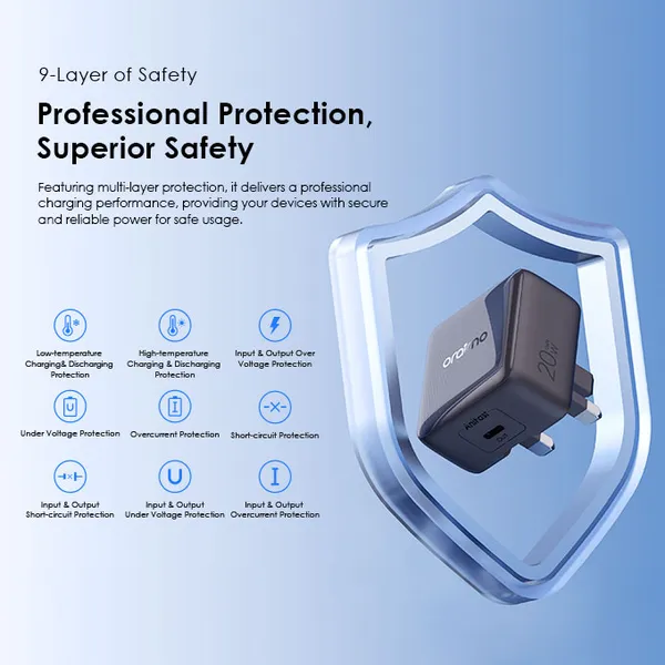 oraimo PowerCube 20 Chic 20W GaN Wall Charger Kit with Type-C to