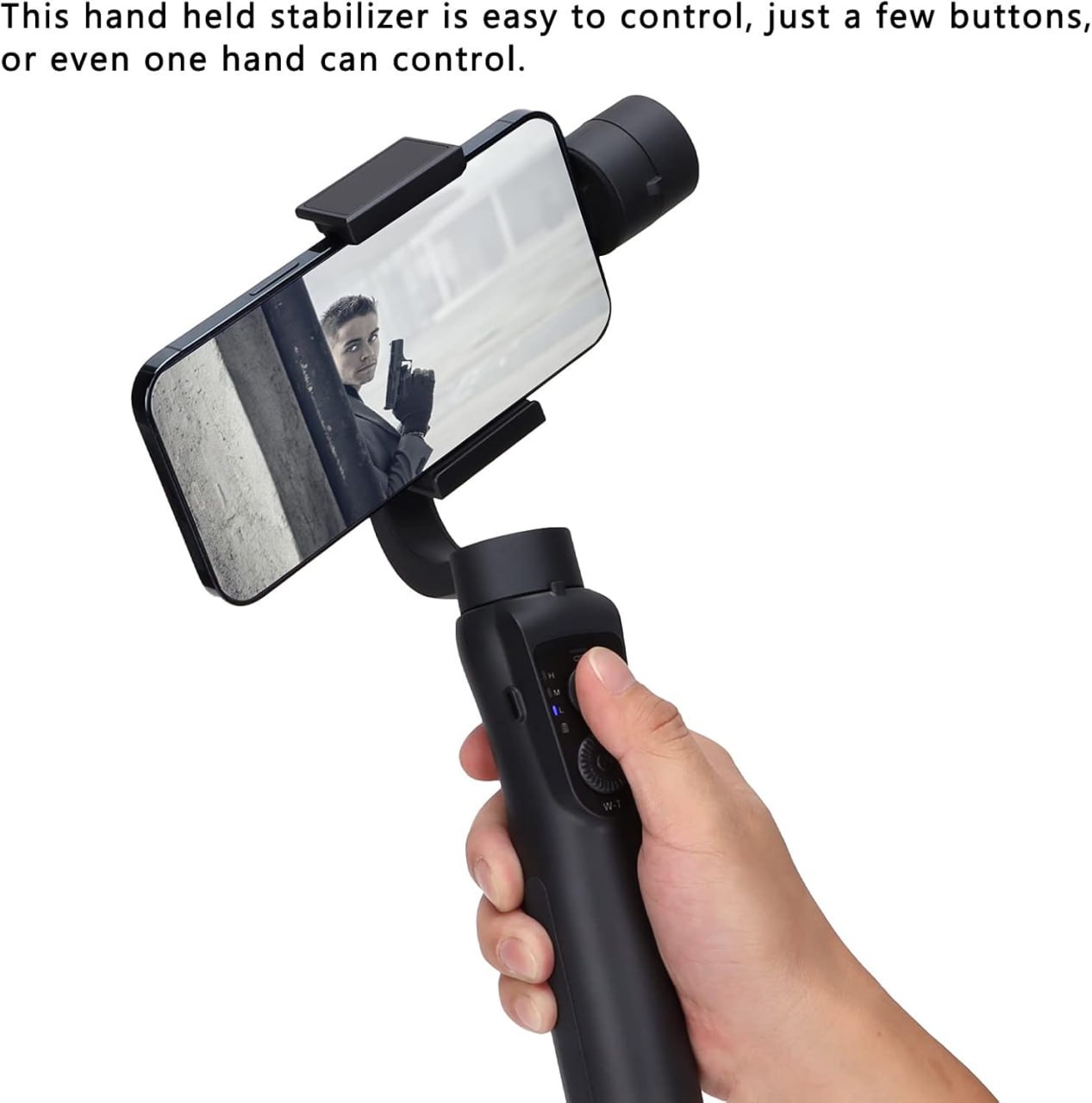 3-Axis Gimbal Stabilizer for Smartphone, Handheld Foldable Tripod, with Facial Tracking Focusing Rotation, One Handed Gimbal Stabilizer for Camera Video Record