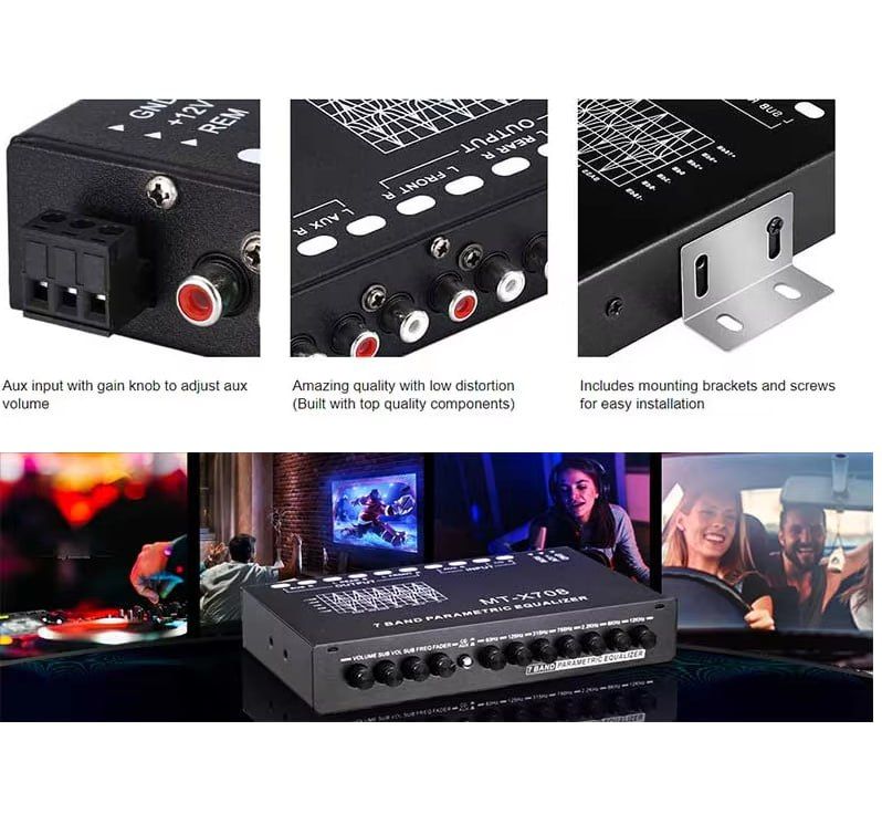 Professional 7 Band Car Equalizer Multifunctional Audio EQ Tuning Crossover Amplifier Parametric Equalizer Car Audio Equalizer