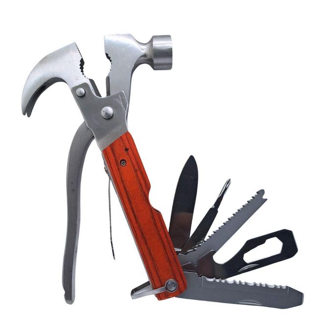 Camping Gear Multitool 15 in 1 Survival Gear with claw Hammer,Bottle Opener, Screwdrivers I Emergency Tool for Camping & Outdoor Hunting Hiking, Fishing or Gift for Dad Husband Grandpa