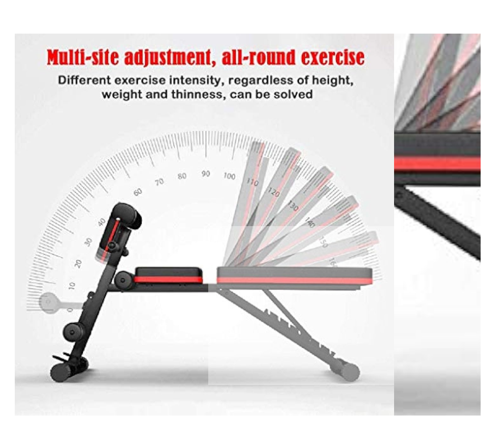 Weight Bench, Adjustable Workout Bench Press 800lbs Flat Incline Decline Utility Bench Sit Up Exercise Bench for Home Gym Strength Training Full Body Workout