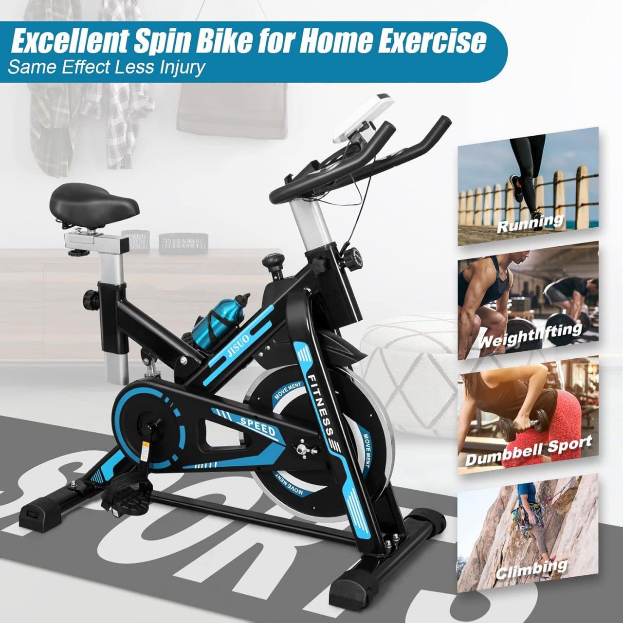 Indoor Cycling Bike Stationary Exercise Bike with Heart Rate Monitor ,Comfortable Seat Cushion, Silent Belt Drive, iPad Holder, Fitness Bike Perfect for Home Cardio Workout Cycle Bike Training