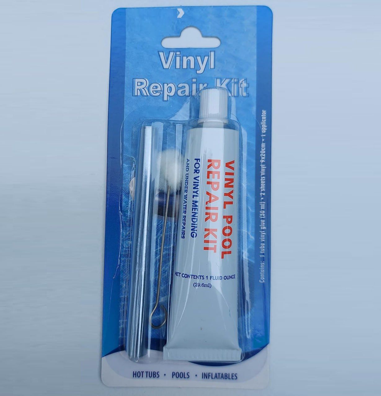 Vinyl Repair Kit for Hot Tubs, Inflatable Mattress, Sofas & Spas, Pools & Inflatables (Repair Patches, Glue and Application Tool)