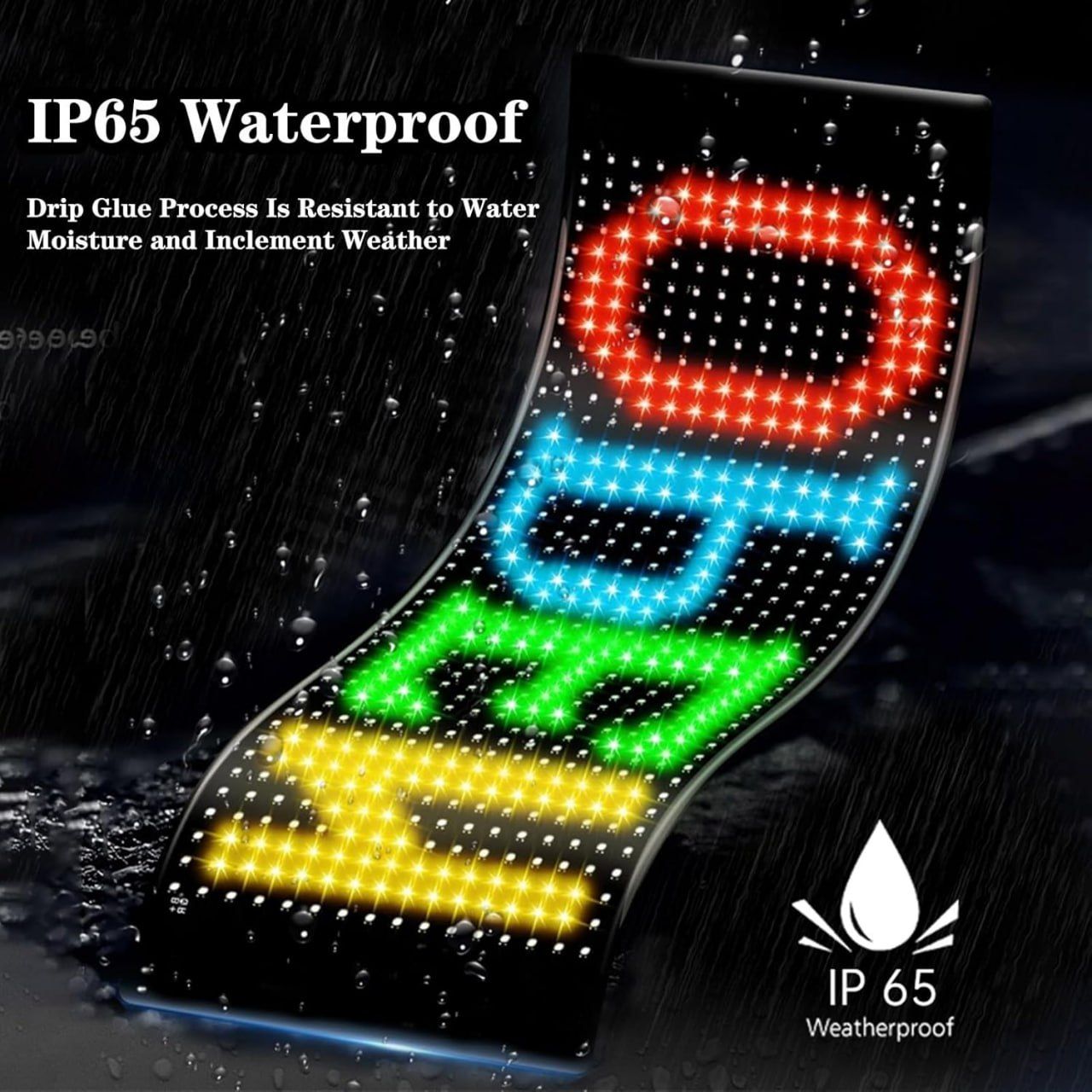 Colorful Eye Lamp Soft Screen for Car Windows, DIY Car Dynamic Led Smart Colorful Eye Lamp Soft Screen, Windshield Eyes Animated Led