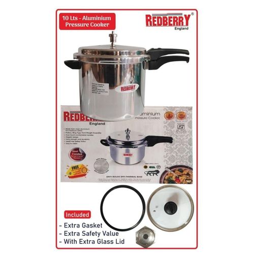 Redberry 10L Heavy Aluminium Pressure Cooker With Fee Extra Accessories