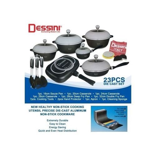 Dessini Durable Italian- 23 Piece Non-Stick Cooking Pots Set