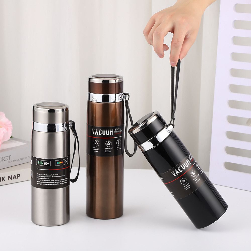 JP 800ML  Stainless Steel Large Capacity Metallic Thermos Vacuum Flask Portable Rope Climbing Sports Travel Cup Water