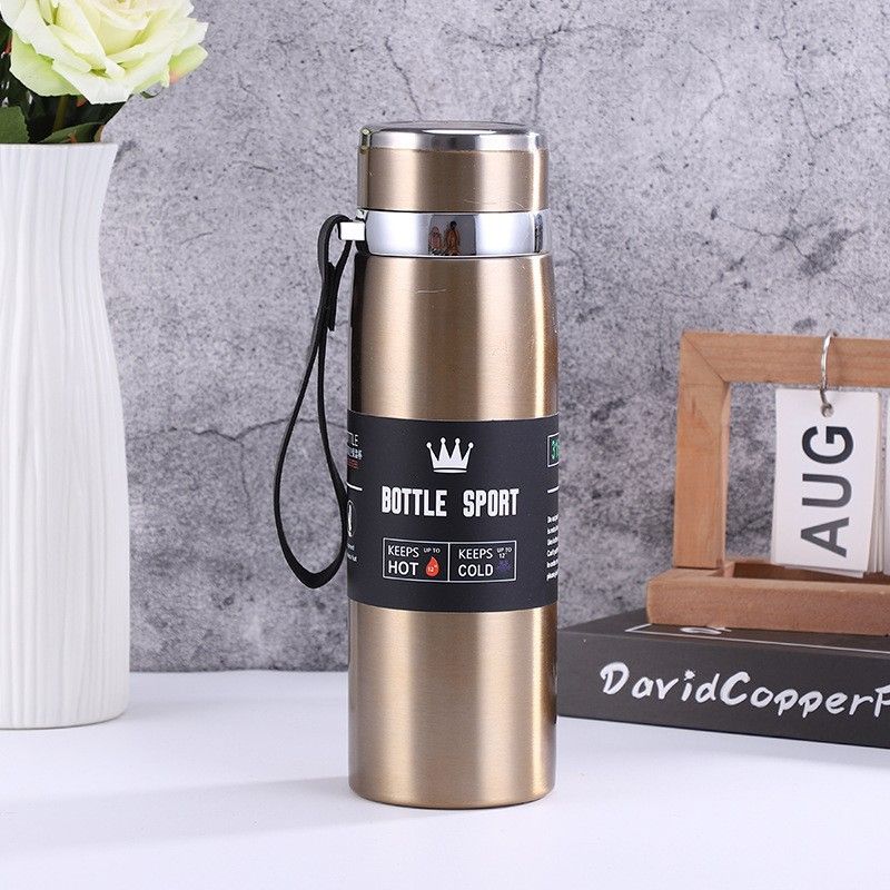 JP 800ML  Stainless Steel Large Capacity Metallic Thermos Vacuum Flask Portable Rope Climbing Sports Travel Cup Water