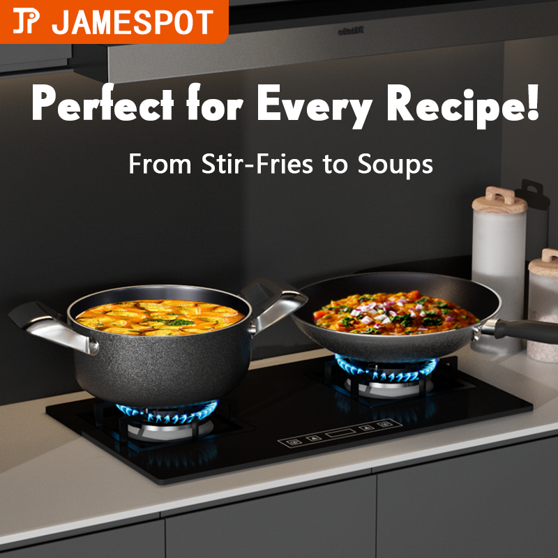 【Promotion】Jamespot 11PCS Aluminum Non-stick Cookware Set Pot Set（5pcs Pots+5pcs lids)+1PC 26CM Pan  Cooking Pots Sufuria 18CM+20CM+22CM+24CM+26CM