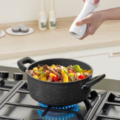 Jamespot Set of 10PCS  Die Cast Set  Iron Heavy  Non-stick Cookware Set  Sufuria Set cooking pot set  Suitable for induction cookers(5PCS  18/20/22/24/26cm Pots+5pcs Lids)