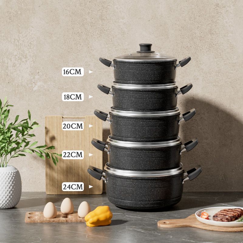 【Promotion】Jamespot 10PCS/Set 18/20/22/24/26cm Die Cast Set  Iron Non-stick Cookware Set  (5PCS Pots+5pcs Lids)